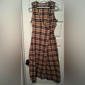 URBAN OUTFITTERS Urban Renewal Flannel Wrap Dress (Burberry Plaid type Pattern)